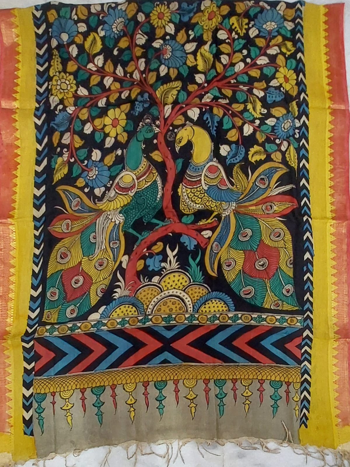 Hand painted kalamkari dupatta - Image 7