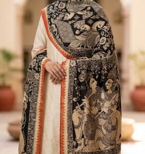 Handcrafted Kalamkari Silk Dupatta