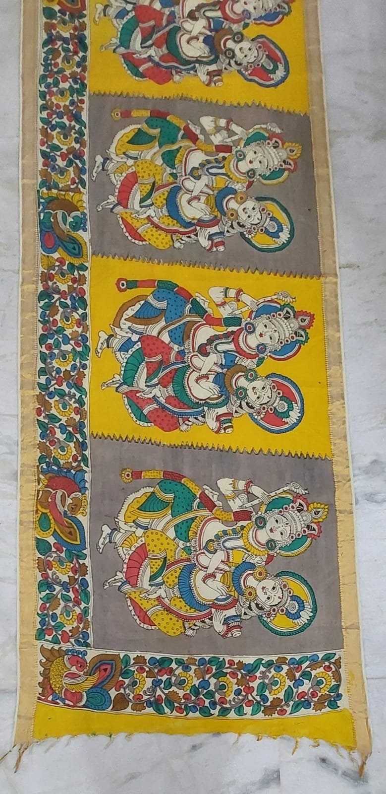 Hand-painted kalamkari dupatta - Image 3