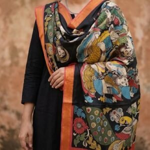 Hand painted kalamkari dupatta