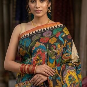 Hand painted Kalamkari Silk Saree