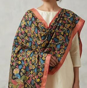 Hand painted kalamkari dupatta
