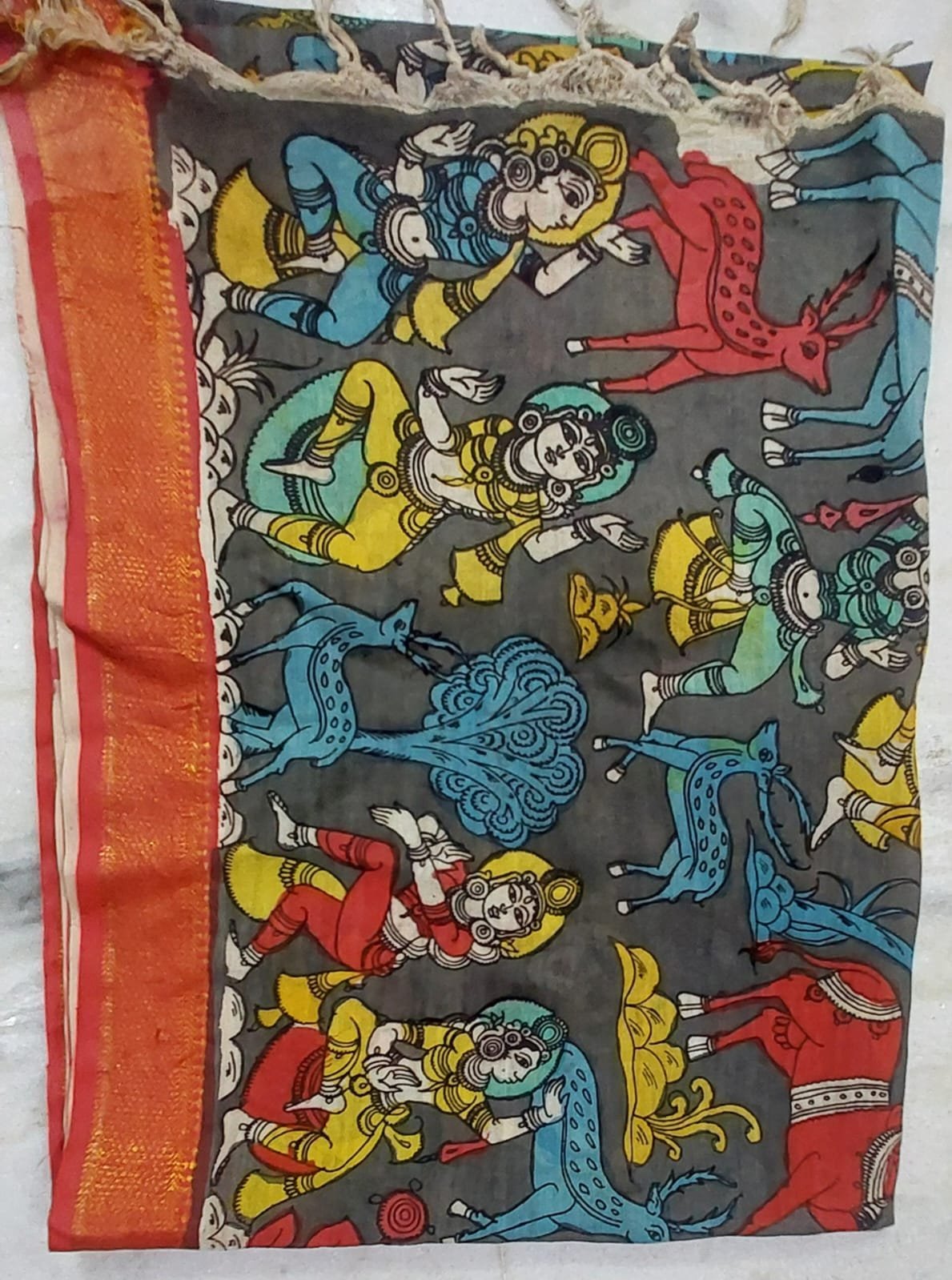 Handpainted Kalamkari Dupatta - Image 6