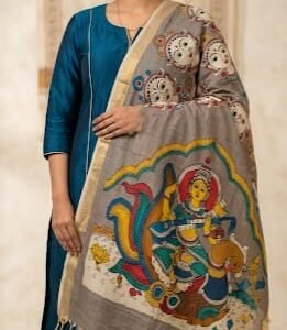 Hand painted kalamkari dupatta
