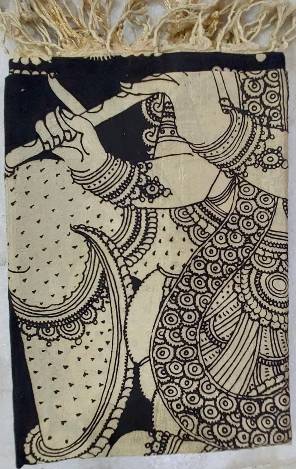 Handcrafted Kalamkari Silk Dupatta - Image 8