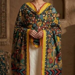 Hand painted kalamkari dupatta