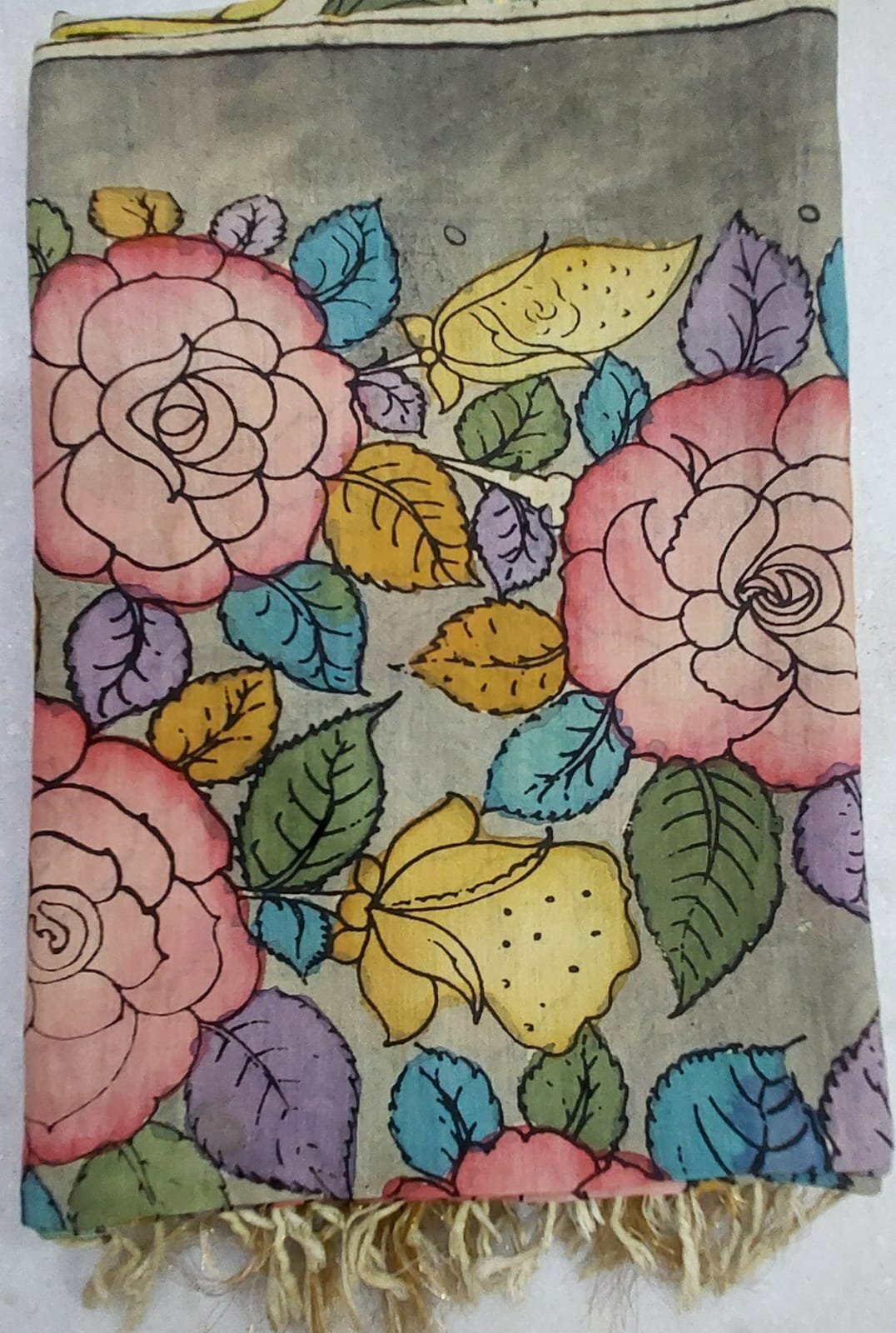 Hand painted kalamkari dupatta - Image 9