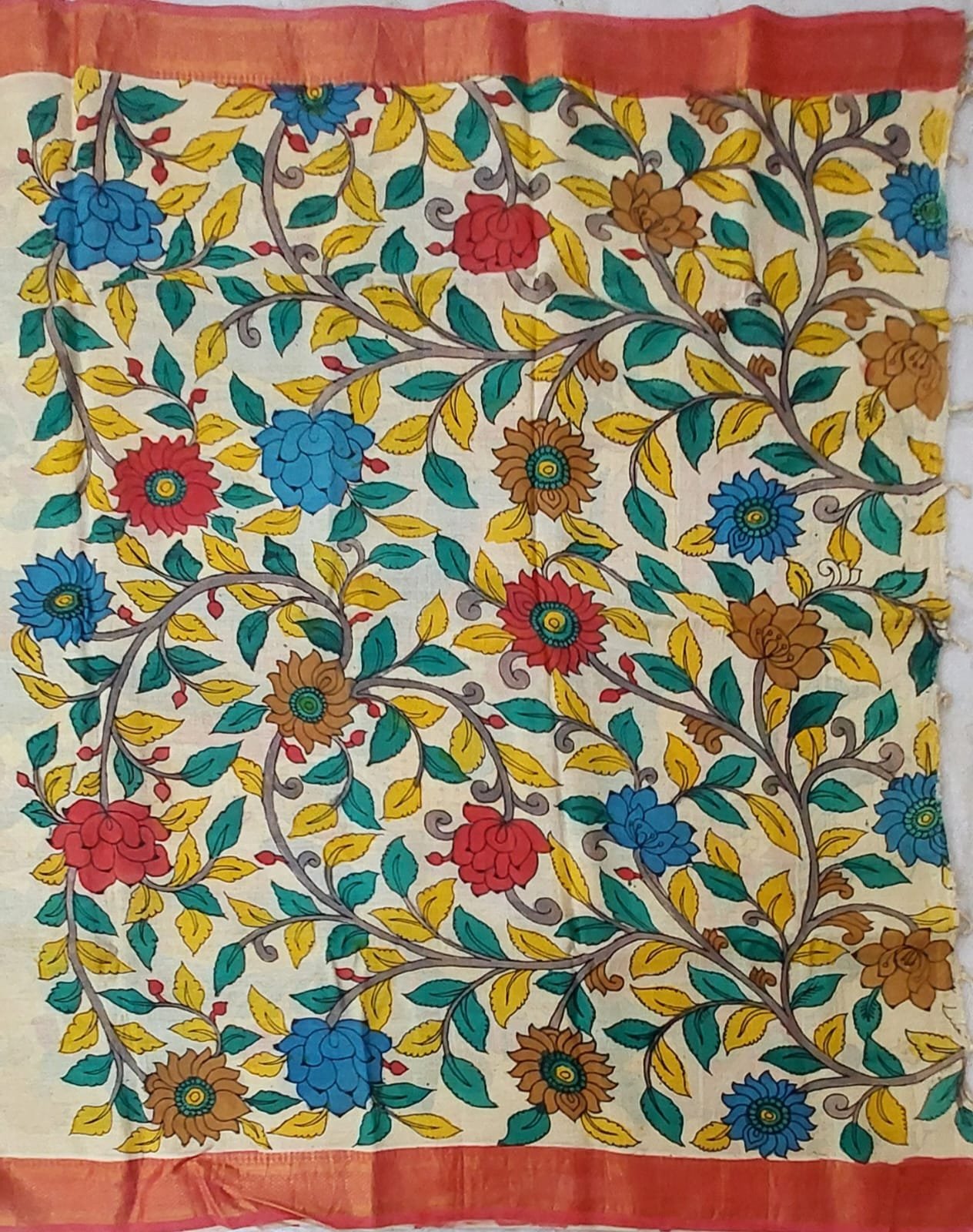 Hand-painted kalamari silk saree - Image 8