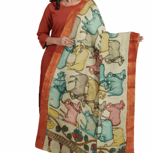 Hand painted kalamkari dupatta
