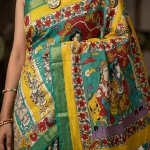 Handpainted kalamkari saree
