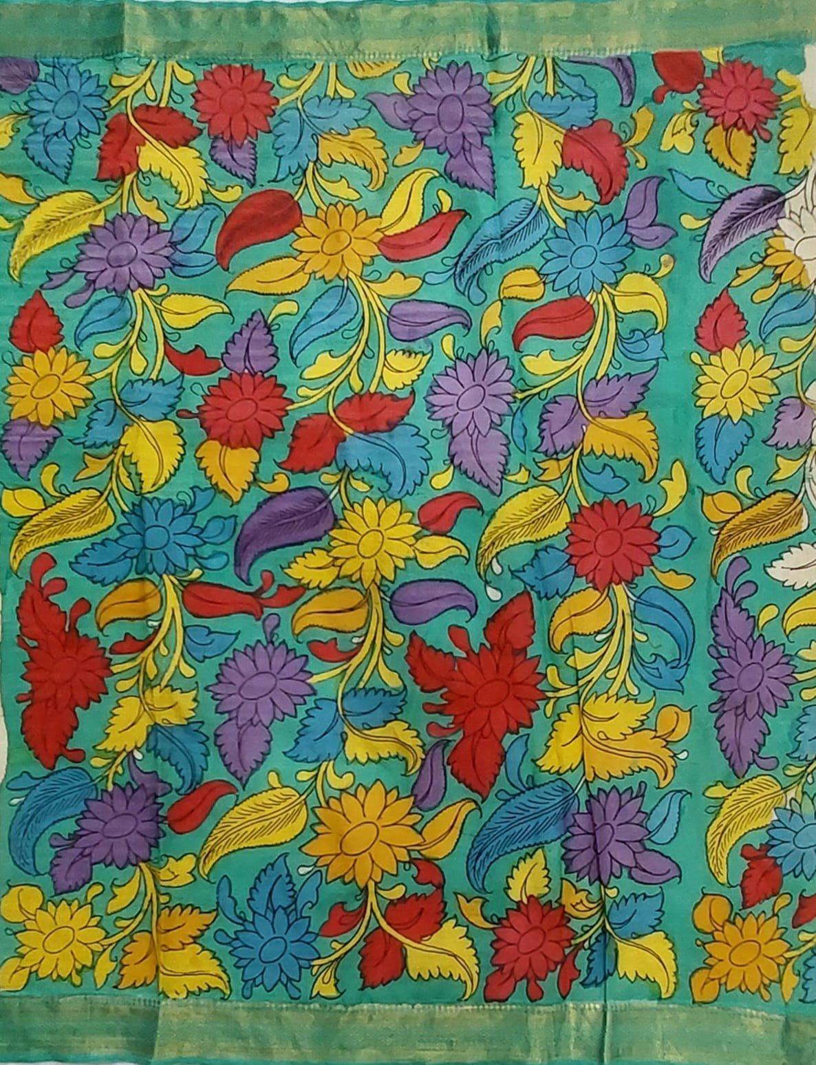 Handpainted kalamkari saree - Image 8