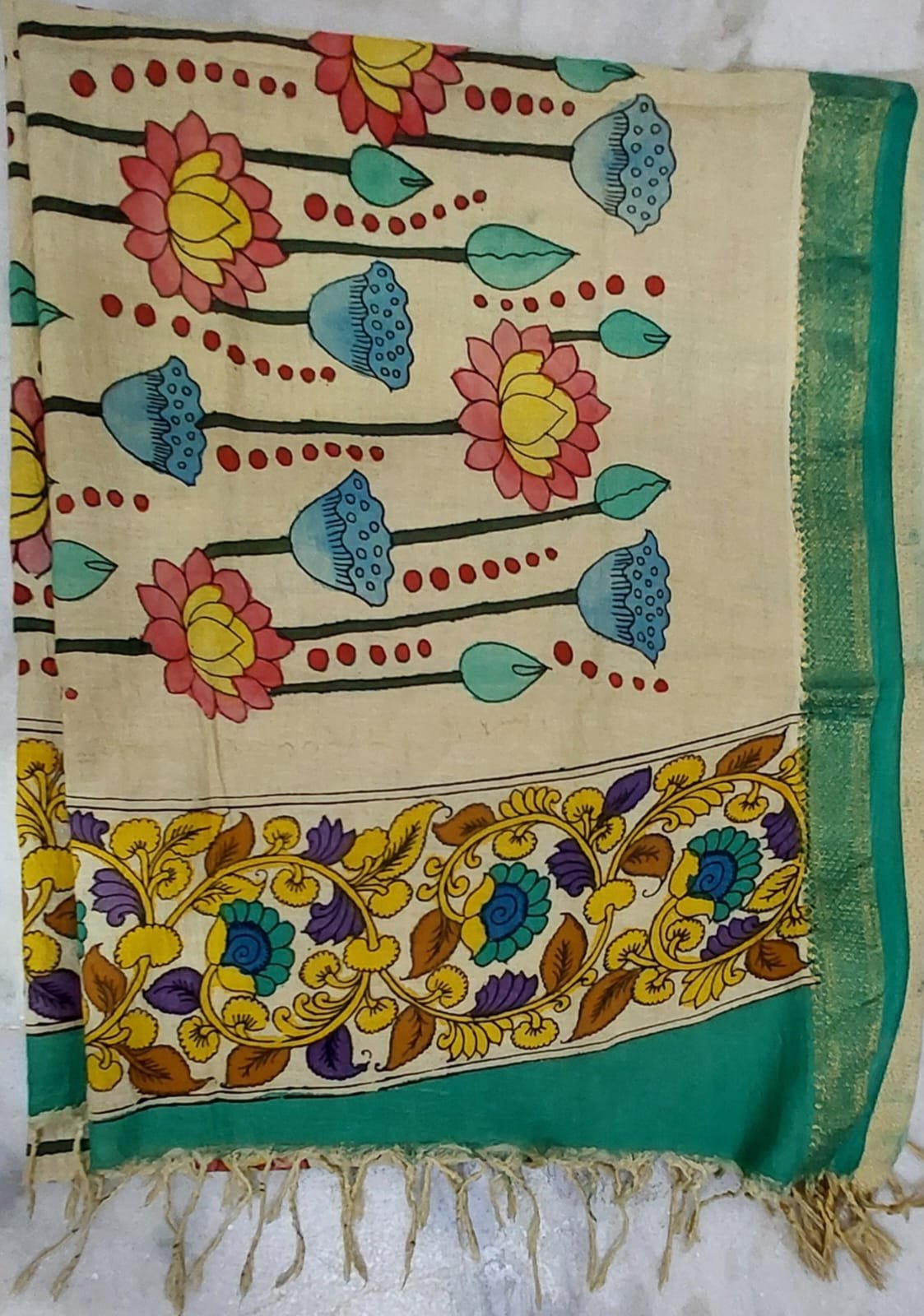 Hand-Painted kalamkari dupatta - Image 6
