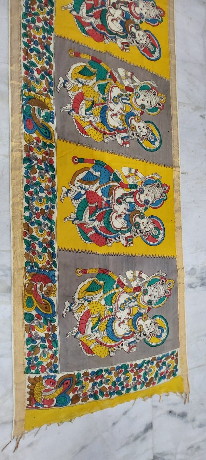 Hand-painted kalamkari dupatta - Image 2