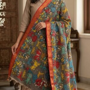 Handpainted Kalamkari Dupatta